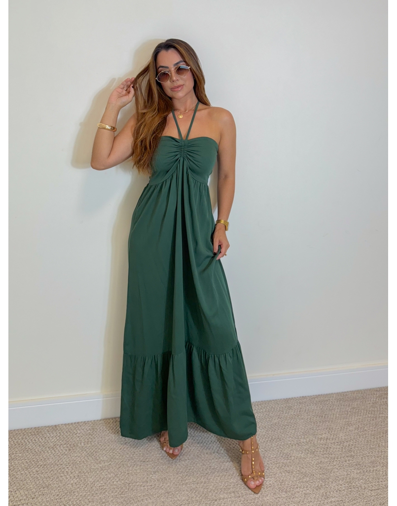 Vestido Midi Amanda Tomara Que Caia Verde