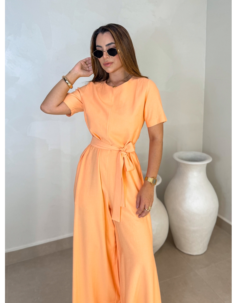 Macacão Manguinha Sabrina Coral