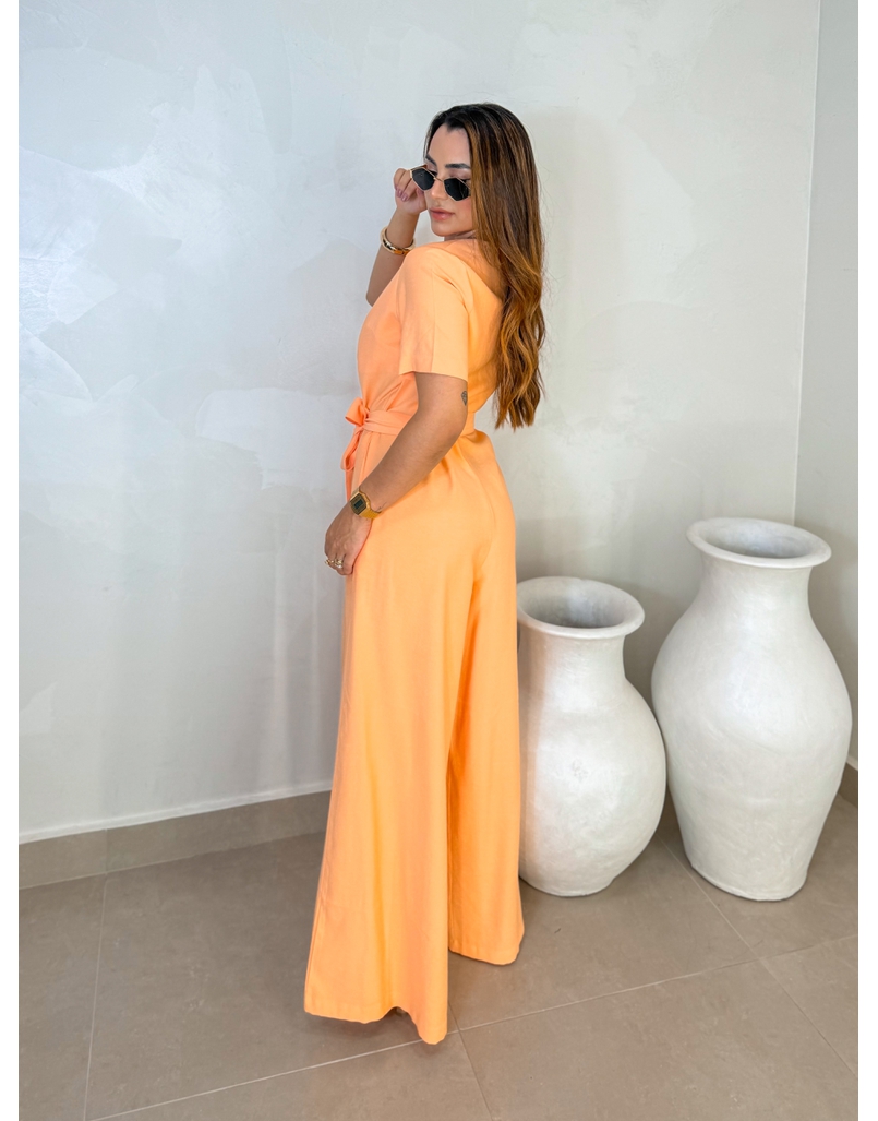 Macacão Manguinha Sabrina Coral