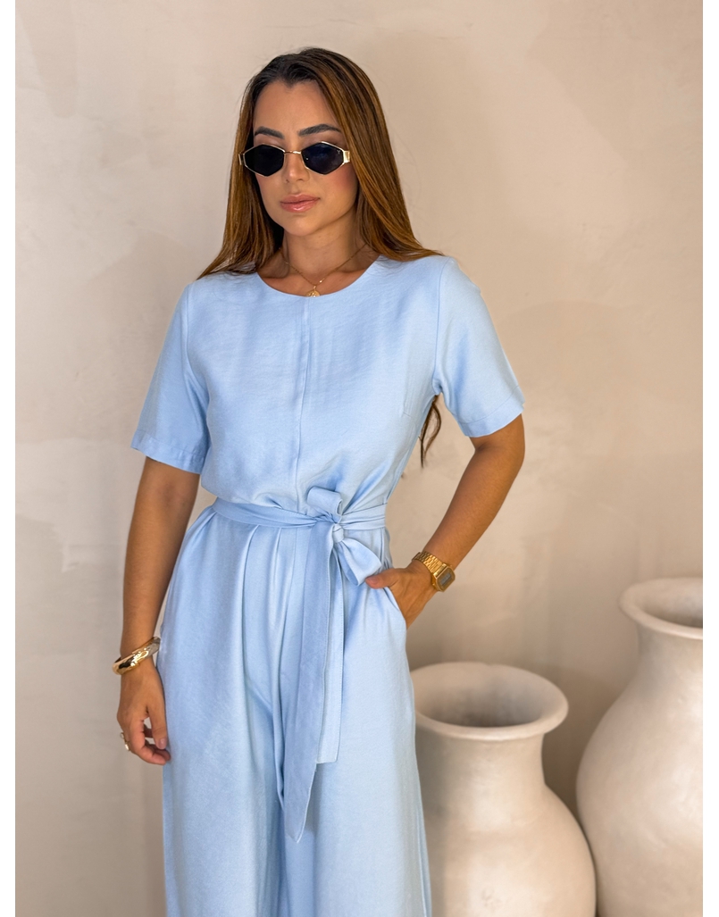 Macacão Manguinha Sabrina Azul