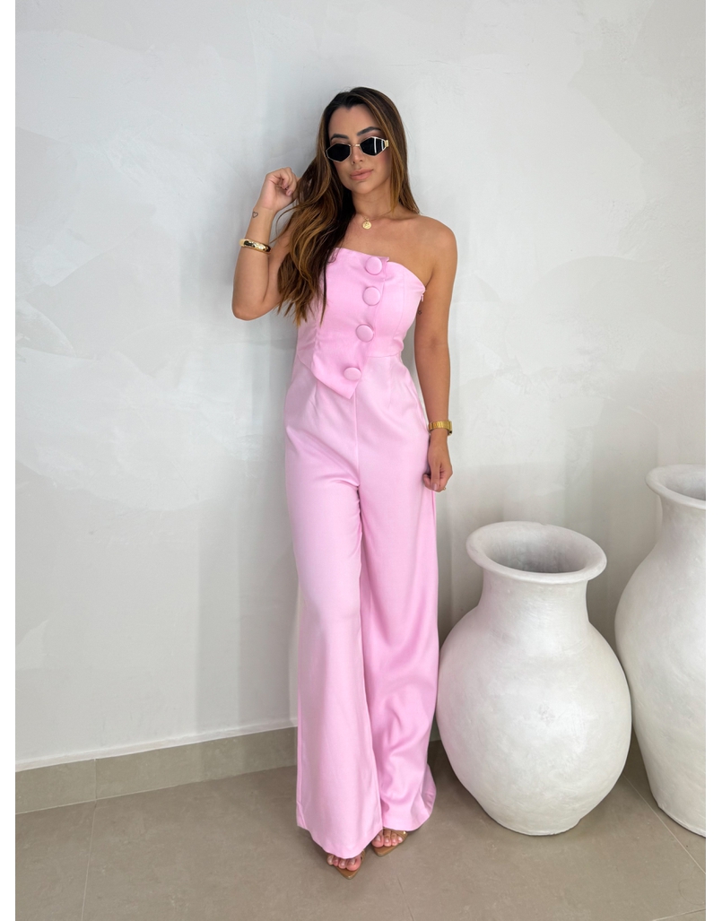 Macacão Argélia Rosa