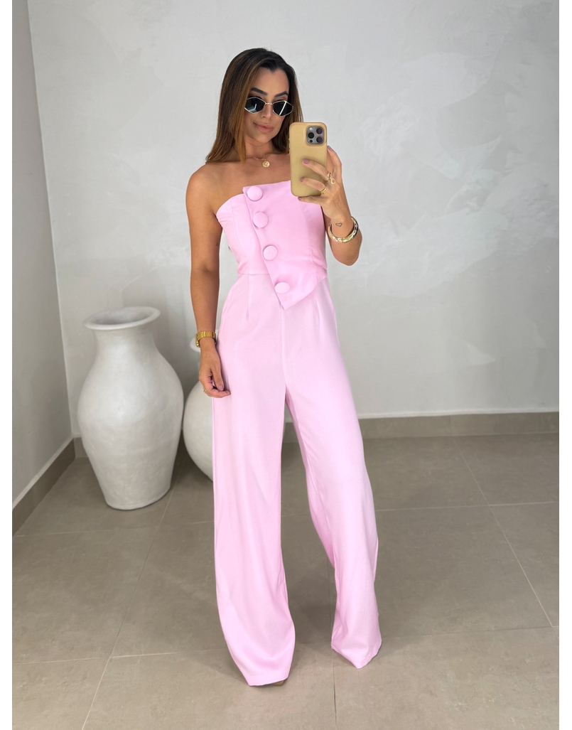 Macacão Argélia Rosa