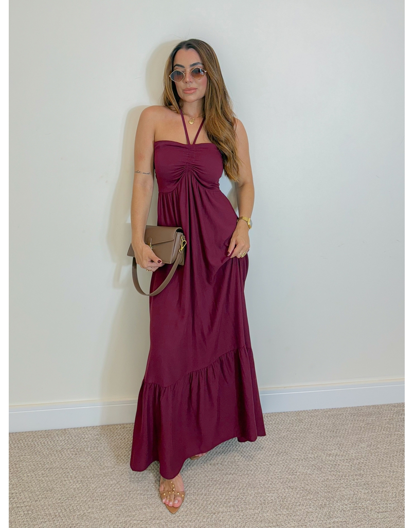 Vestido Midi Amanda Tomara Que Caia Cereja