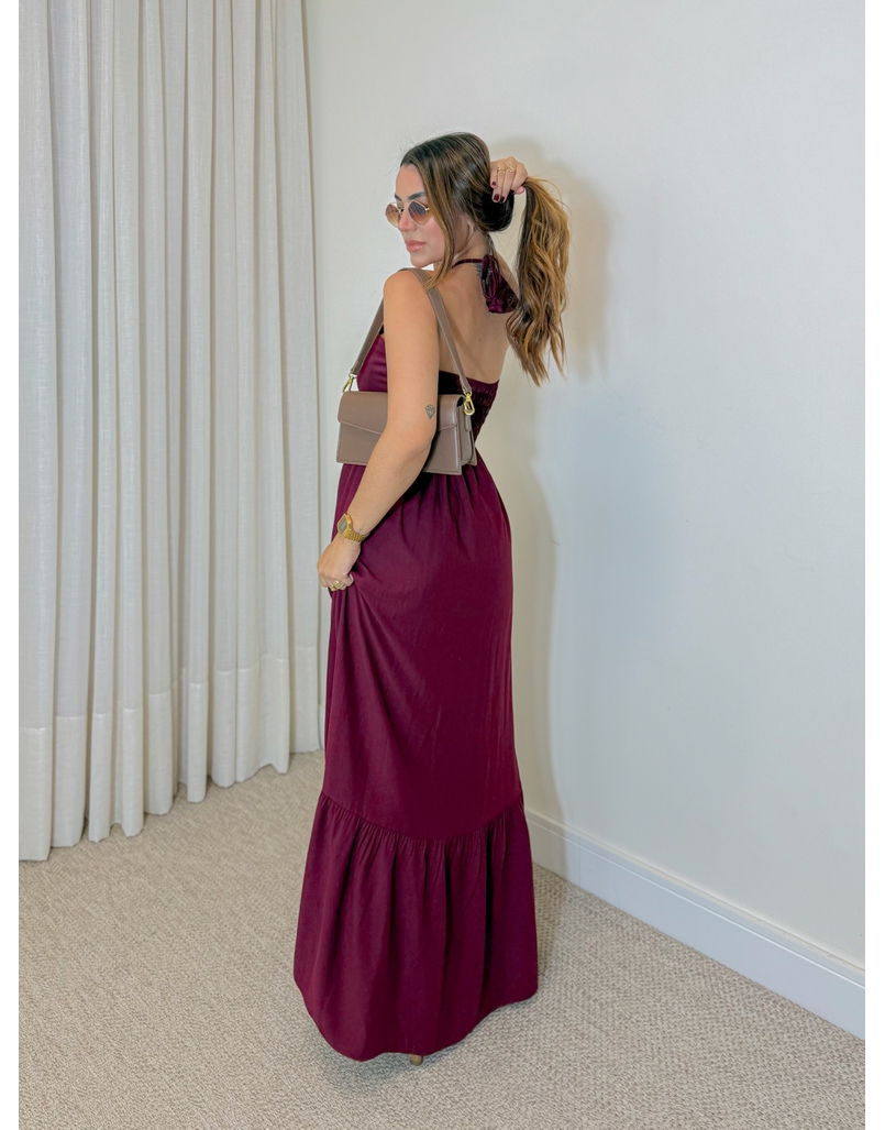 Vestido Midi Amanda Tomara Que Caia Cereja