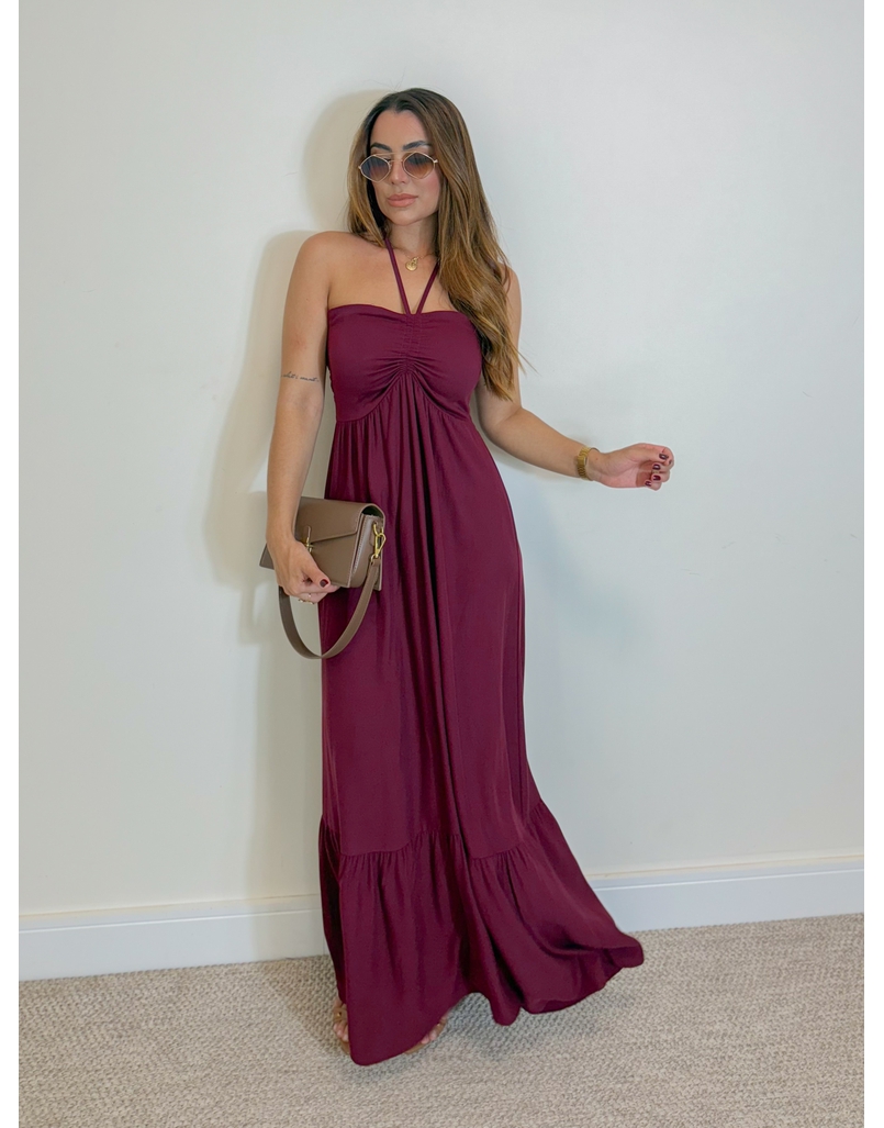 Vestido Midi Amanda Tomara Que Caia Cereja