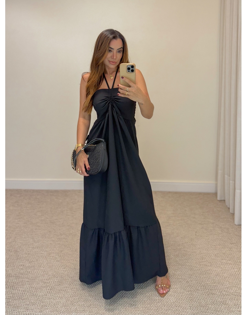 Vestido Midi Amanda Tomara Que Caia Preto
