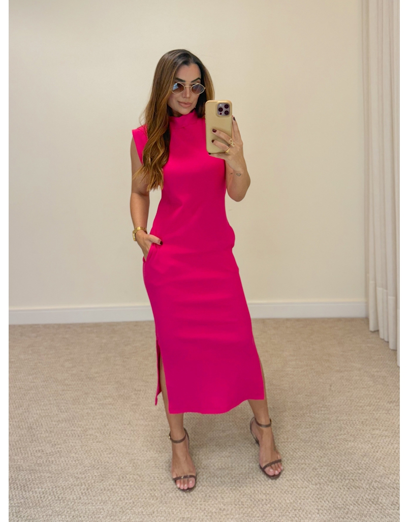Vestido Canelado Muscle Tee Pink