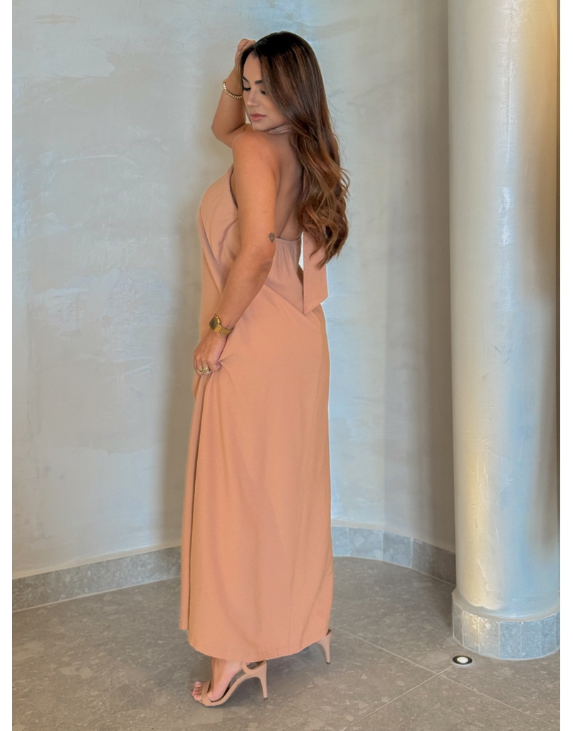 Vestido Midi Frente Única Melina Cappuccino