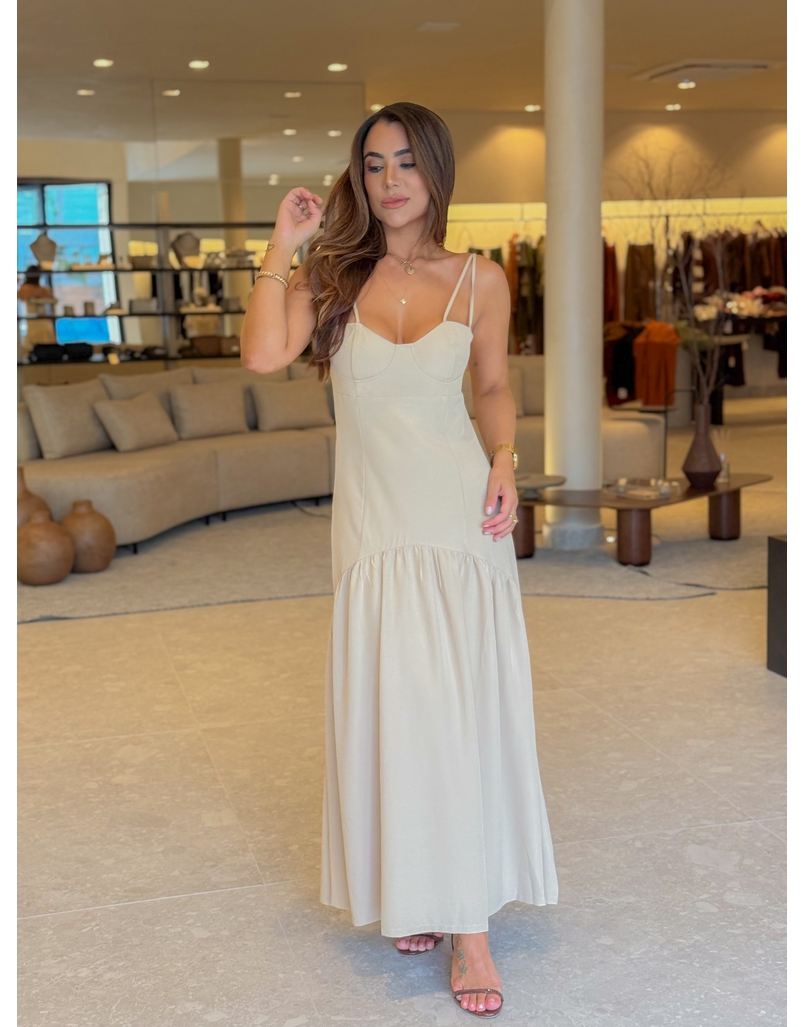 Vestido Midi Mavie Areia