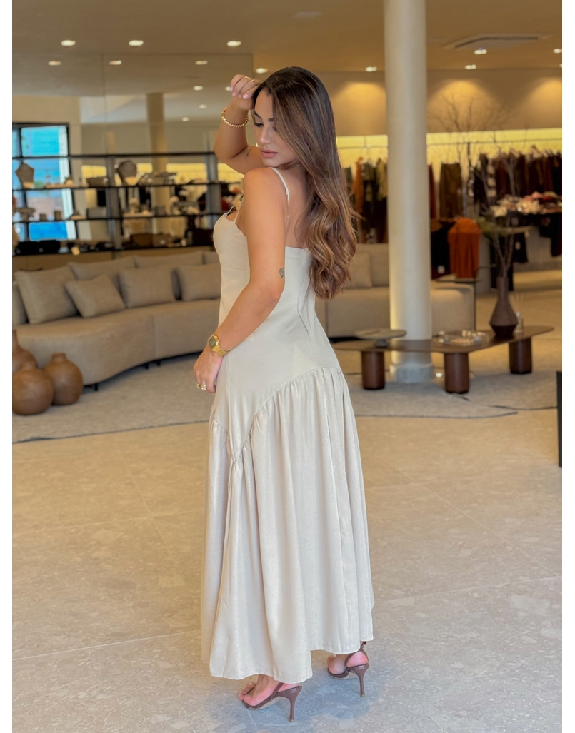 Vestido Midi Mavie Areia