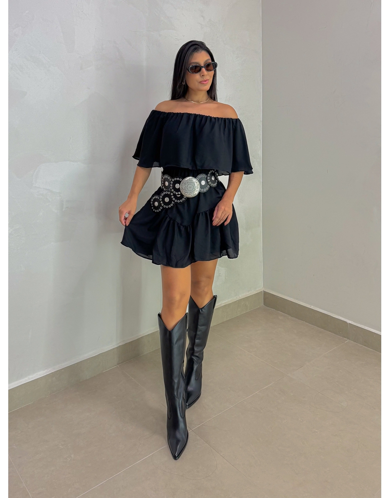 Vestido Ombro a Ombro Preto