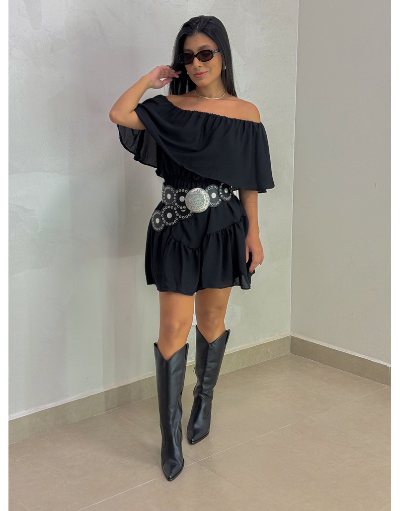 Vestido Ombro a Ombro Preto