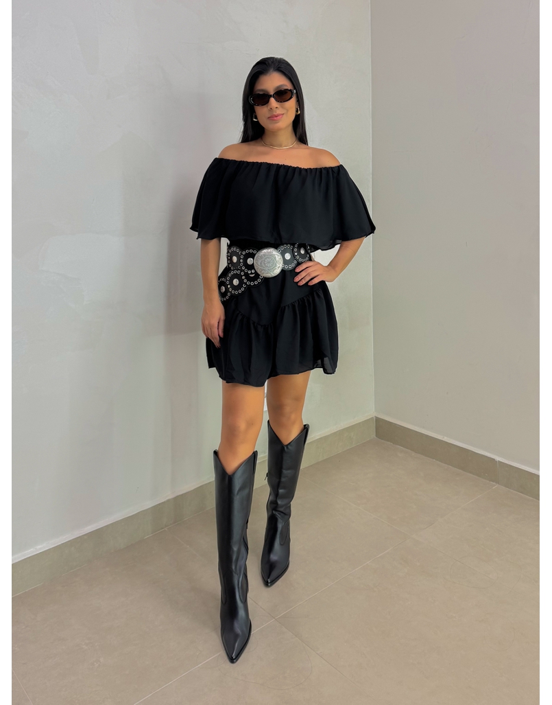 Vestido Ombro a Ombro Preto