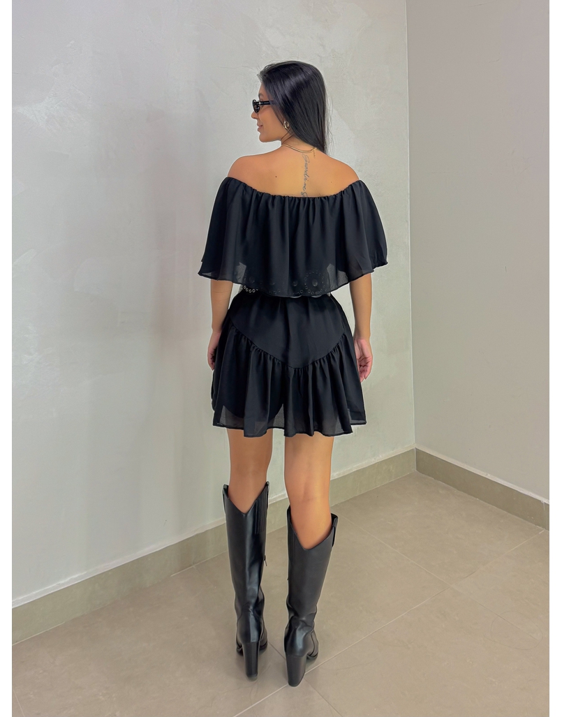 Vestido Ombro a Ombro Preto