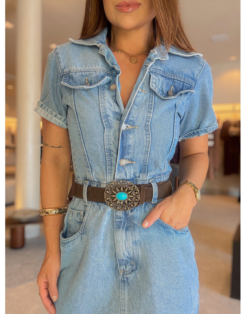 Cinto Pedra Turquesa Café