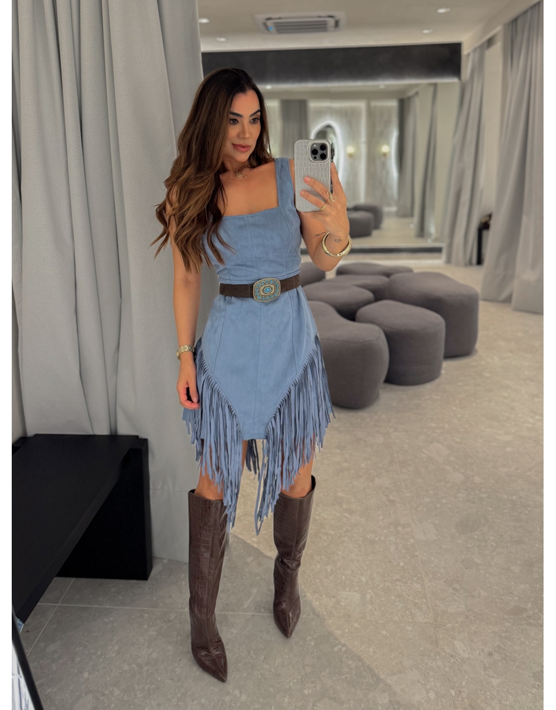 Vestido Franja Diana Azul