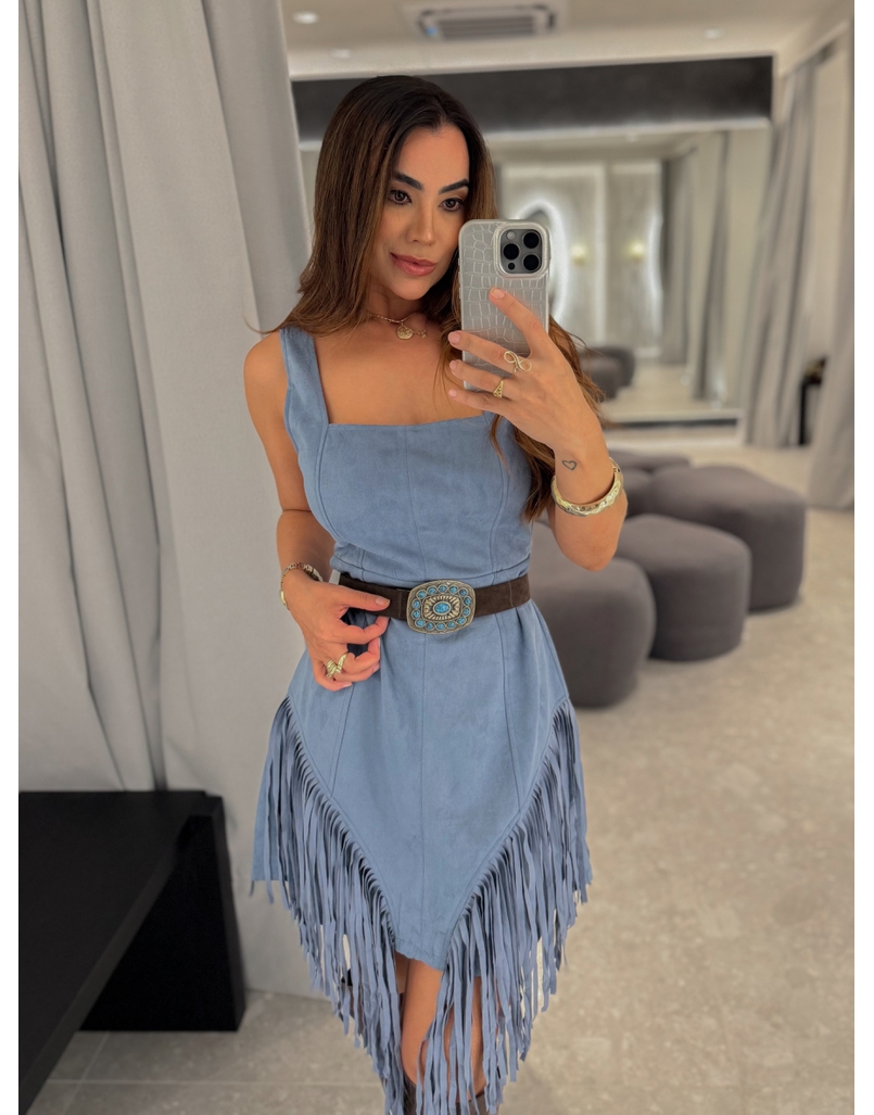 Cinto Couro Pedra Turquesa Café