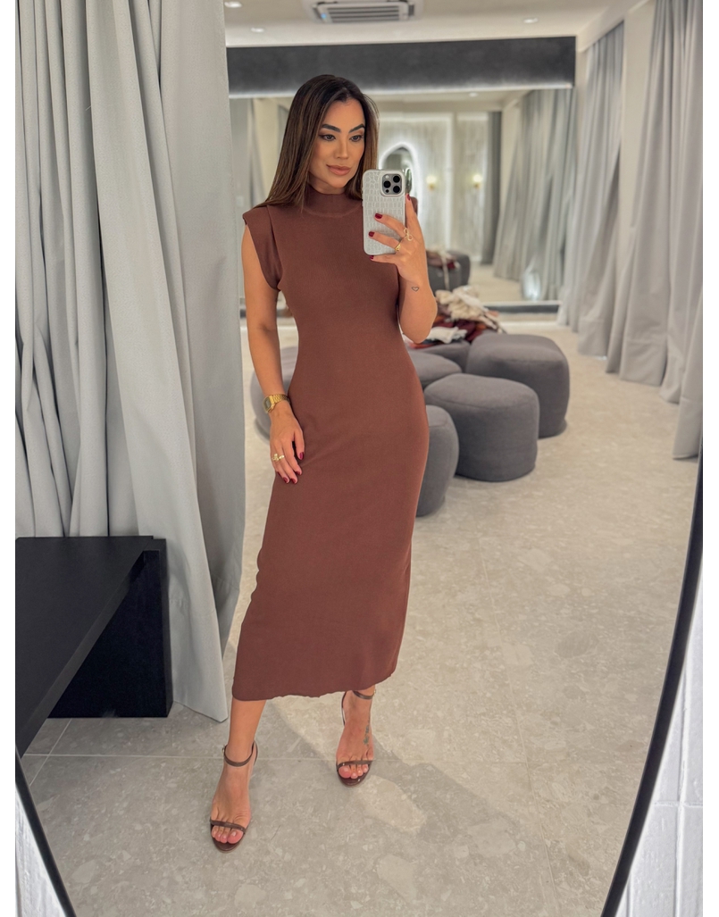 Vestido Muscle Tee Modal Café 