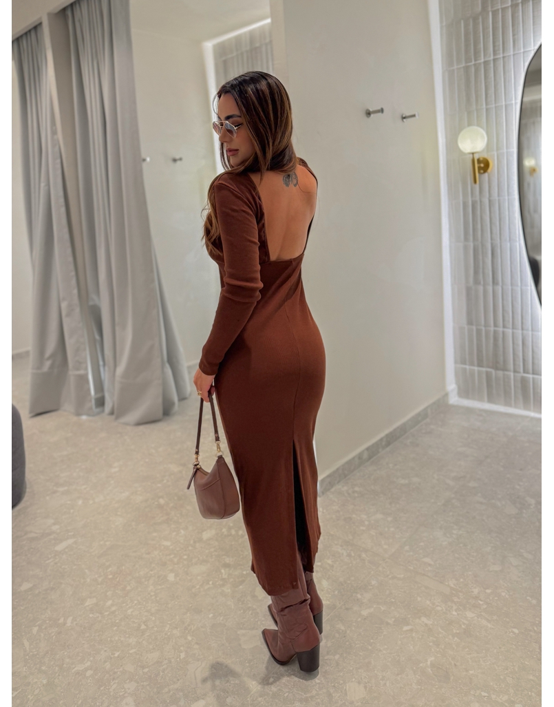 Vestido Canelado Lorena Café 