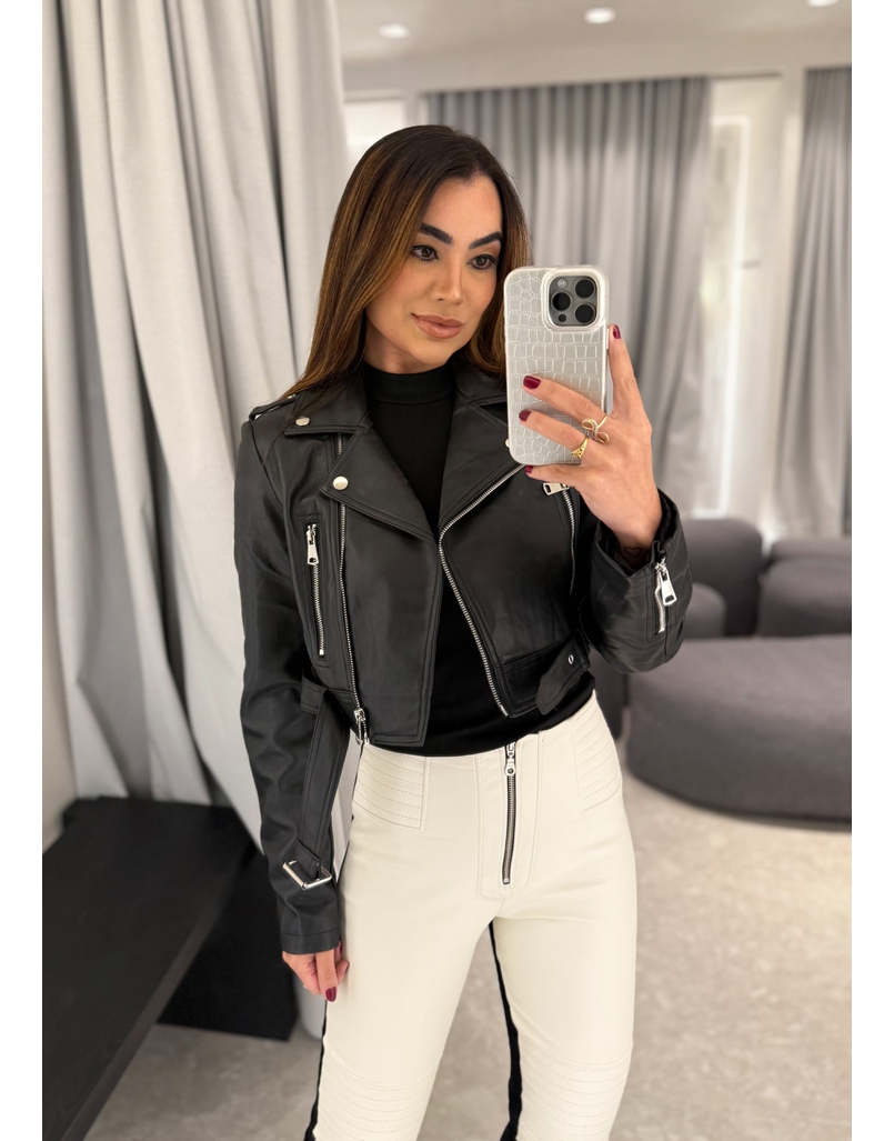 Jaqueta Couro Fake Londres Preto