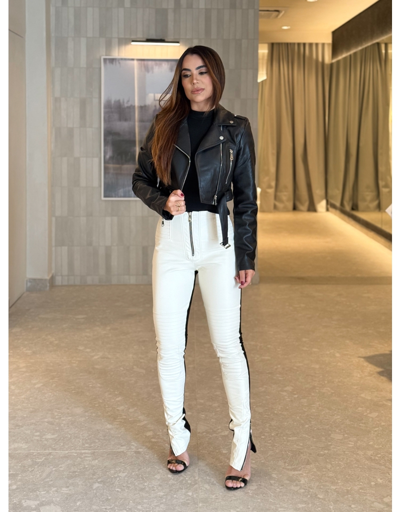 Jaqueta Couro Fake Londres Preto