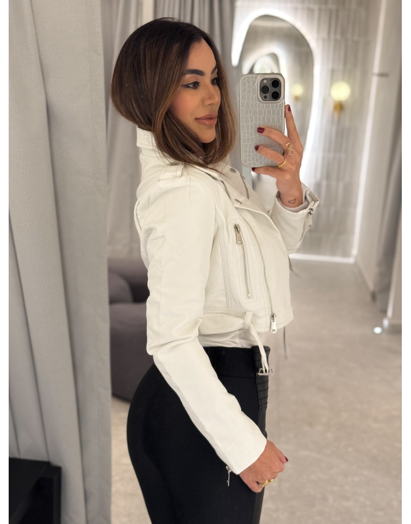 Jaqueta Couro Fake Londres Branco
