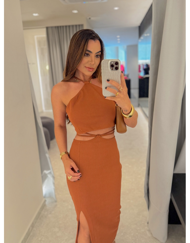 Conjunto Canelado Luara Mocha Mousse