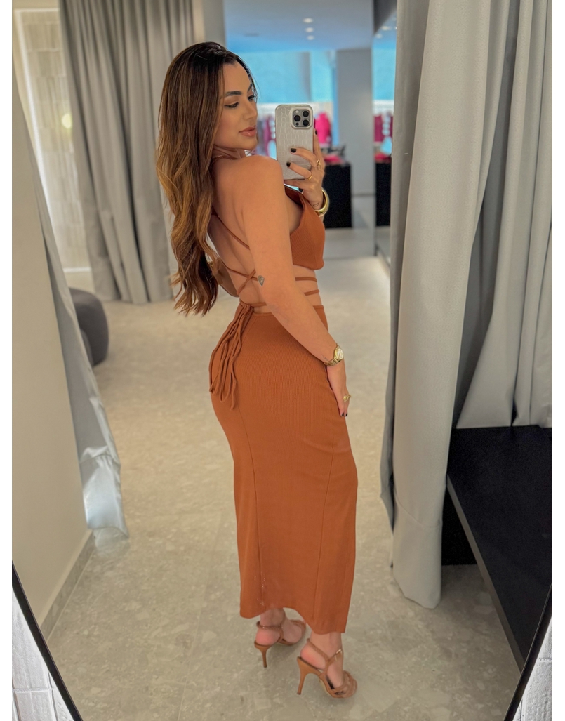 Conjunto Canelado Luara Mocha Mousse