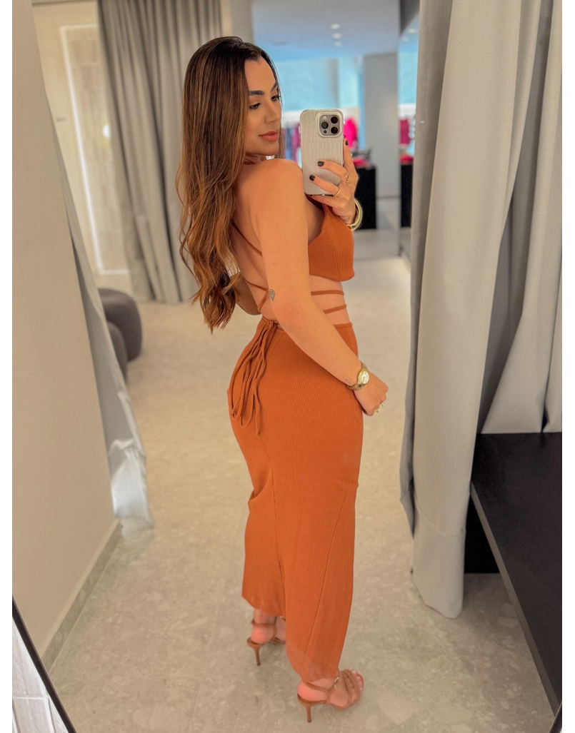 Conjunto Canelado Luara Mocha Mousse