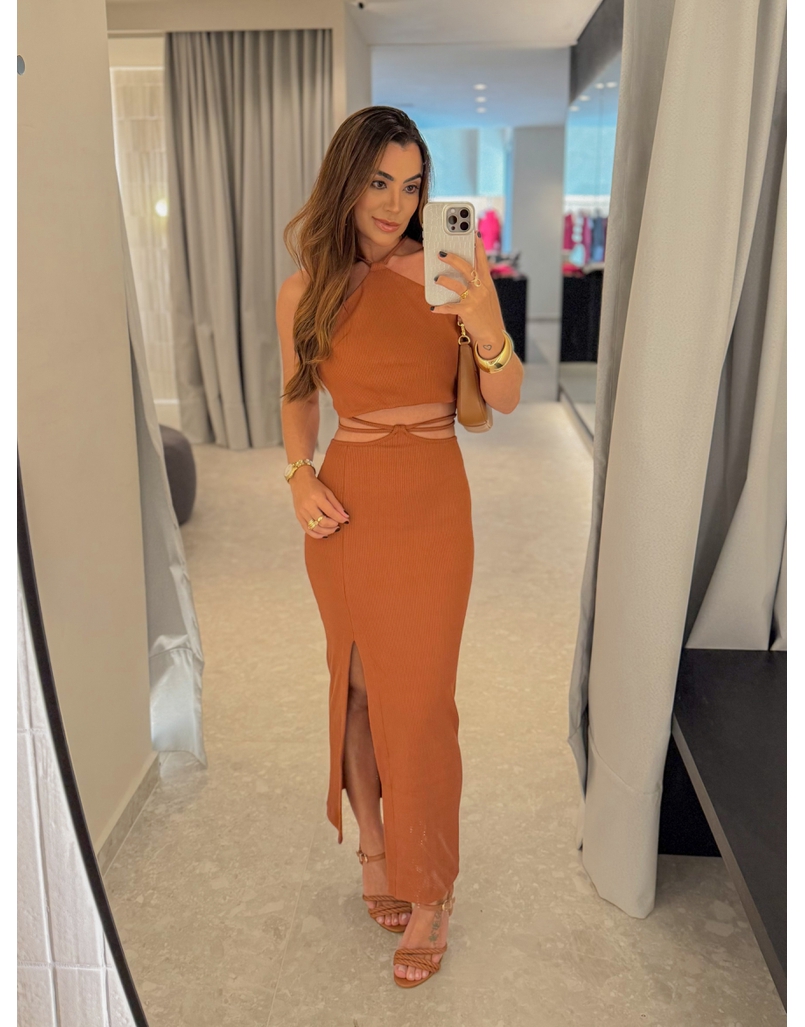 Conjunto Canelado Luara Mocha Mousse