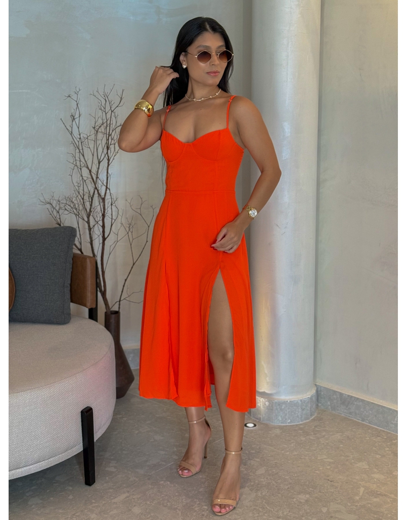 Vestido Meia Taça Lais Laranja