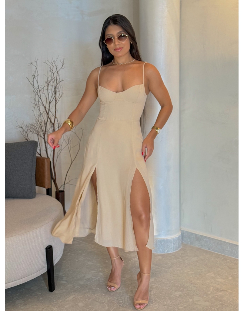 Vestido Meia Taça Lais Cappuccino 