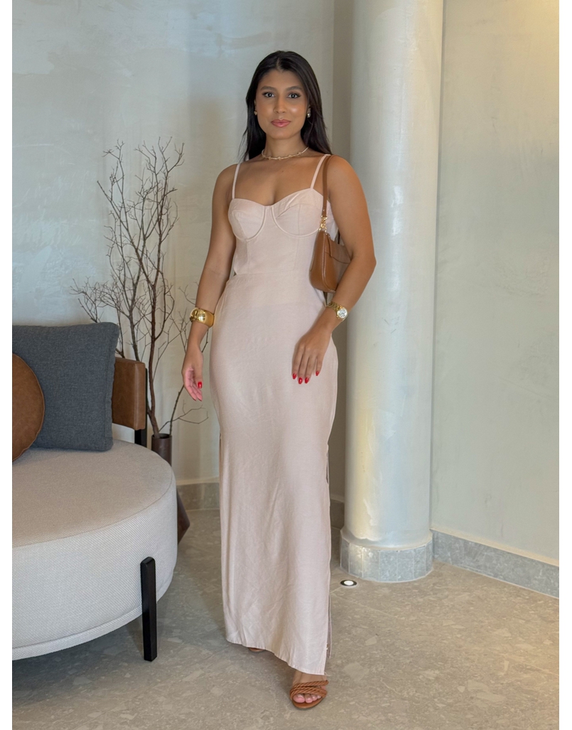 Vestido Meia Taça Emmy Rosa Chá 