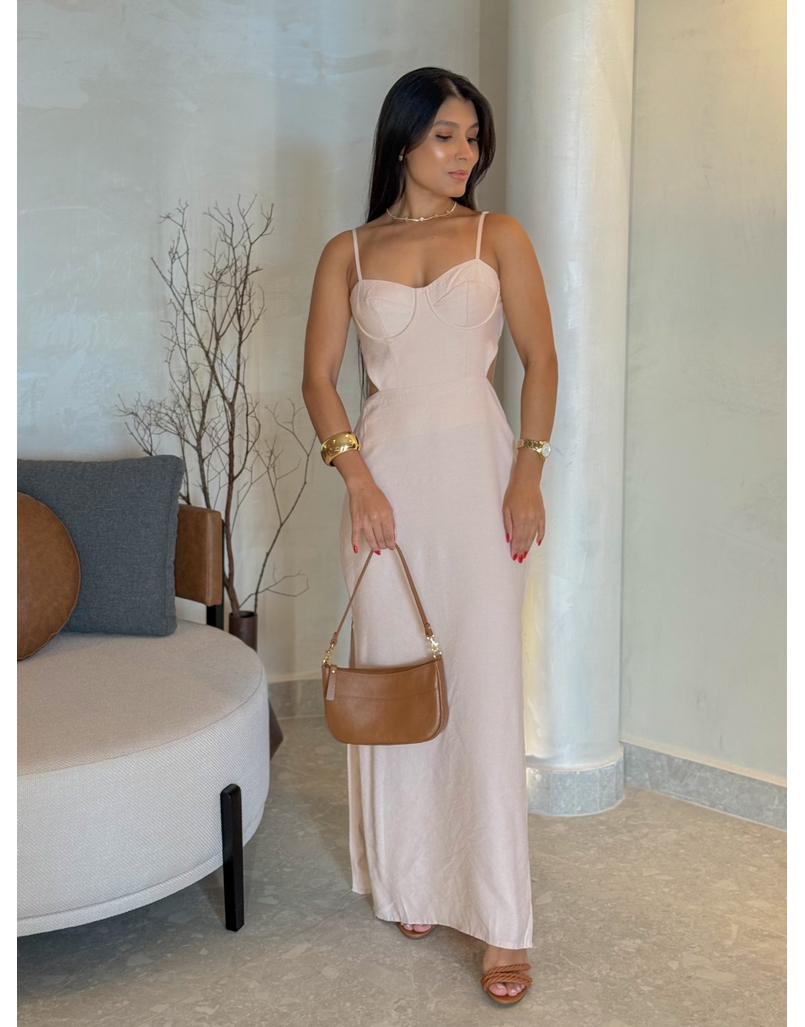 Vestido Meia Taça Emmy Rosa Chá 