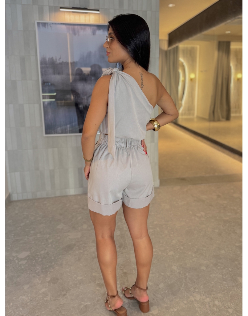 Conjunto Short Argentina Cinza