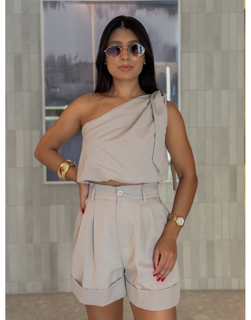 Conjunto Short Argentina Cinza