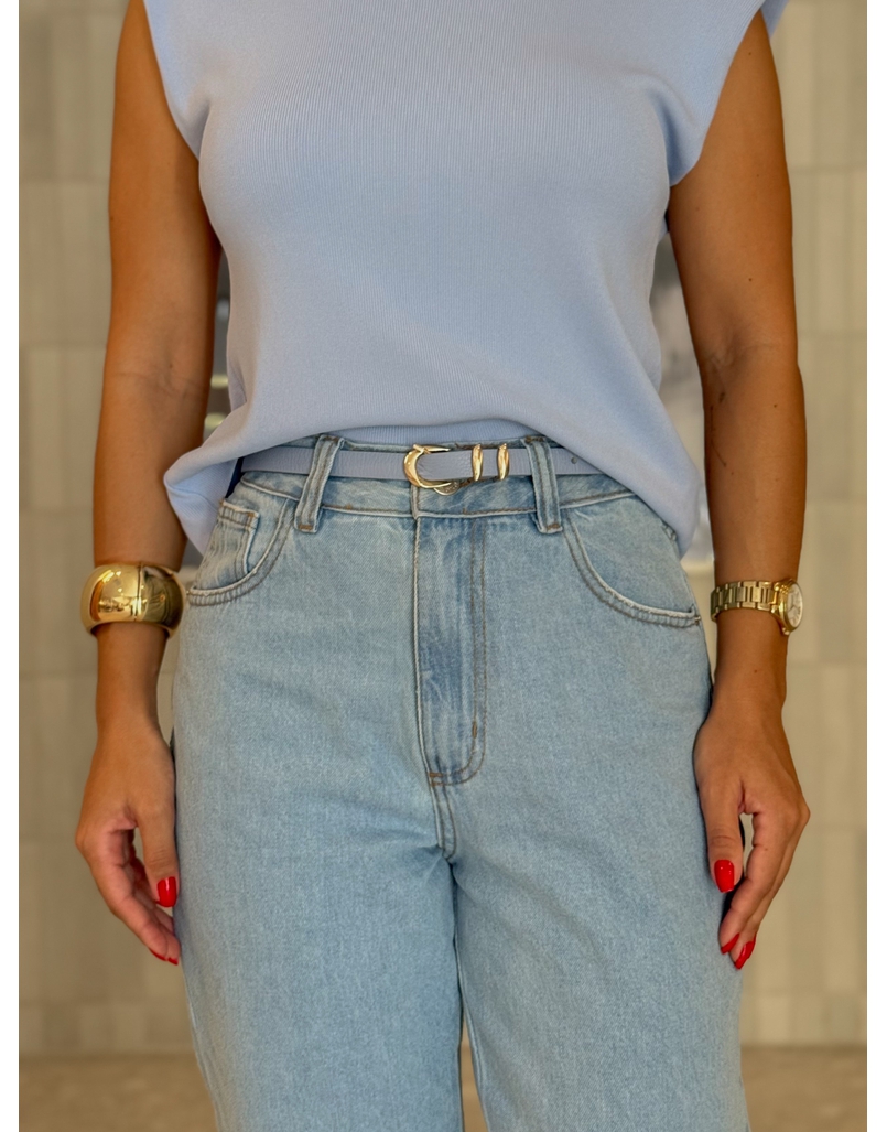 Cinto Couro Candy Azul