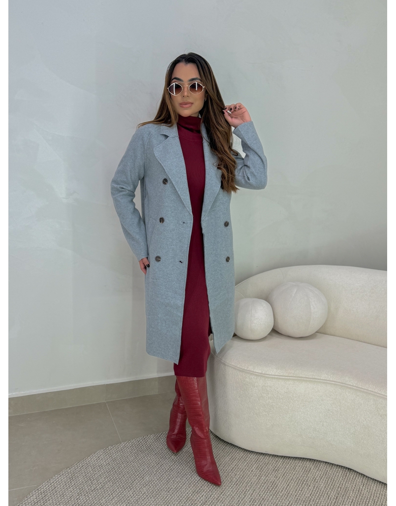 Casaco Lã Batida Suíça Cinza