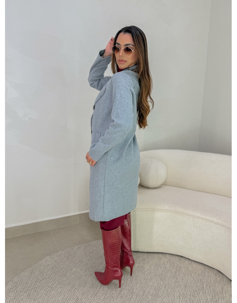 Casaco Lã Batida Suíça Cinza