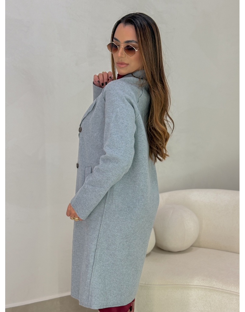 Casaco Lã Batida Suíça Cinza