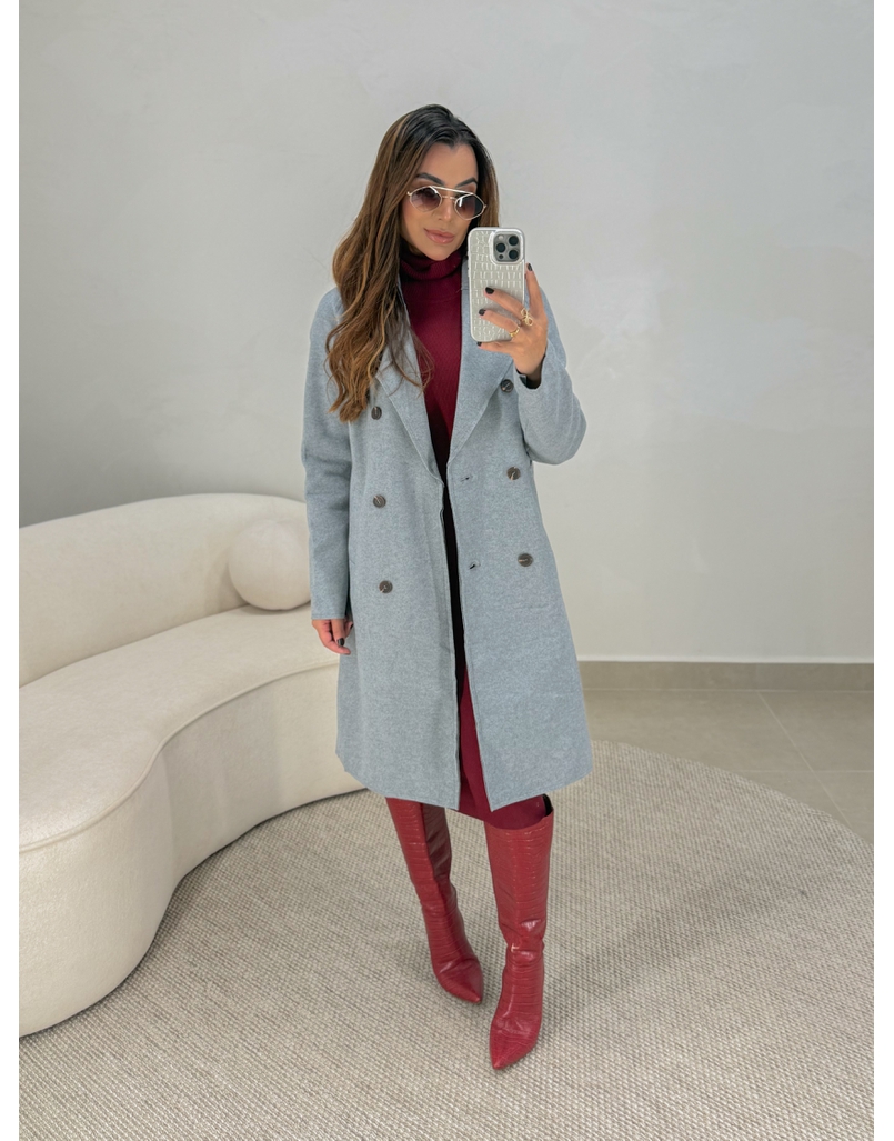 Casaco Lã Batida Suíça Cinza