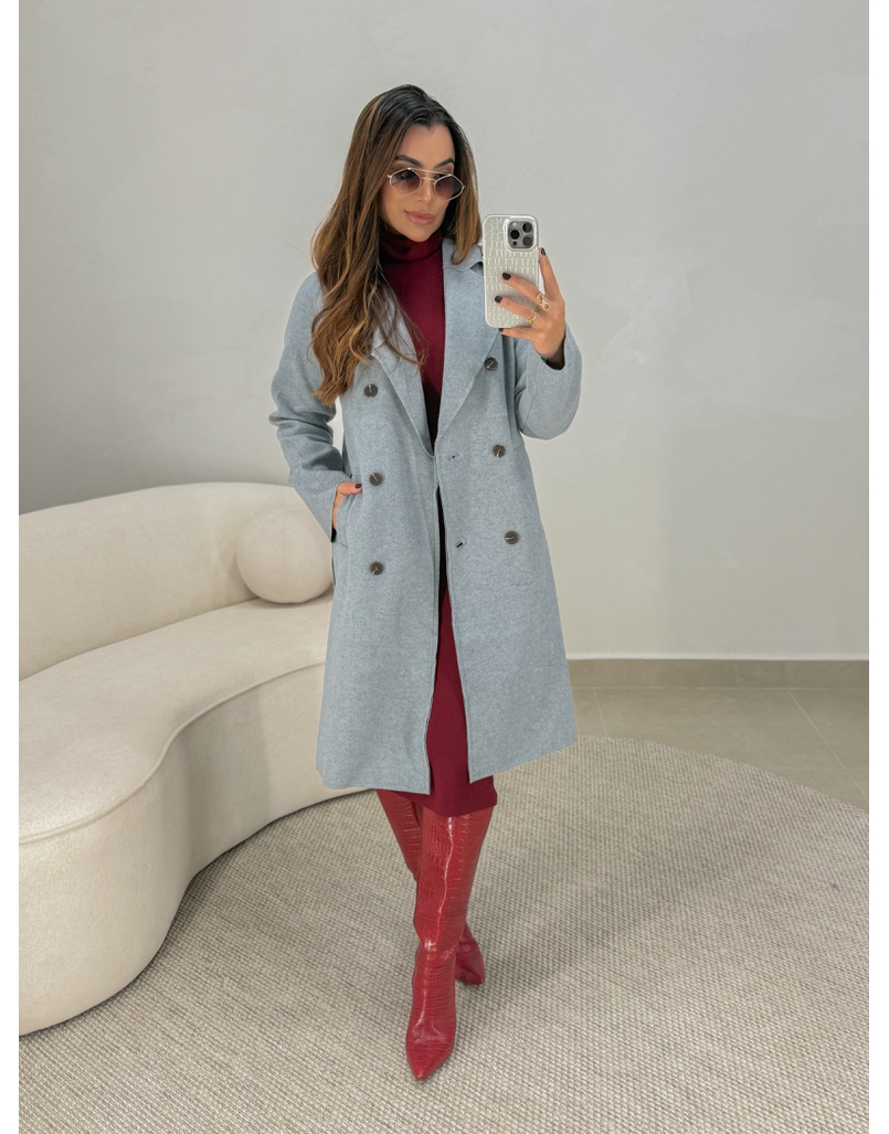 Casaco Lã Batida Suíça Cinza