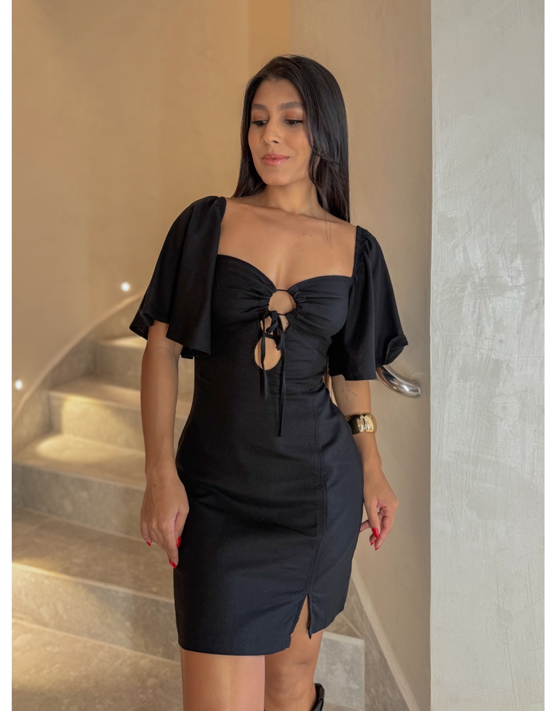 Vestido Manga Joice Preto 