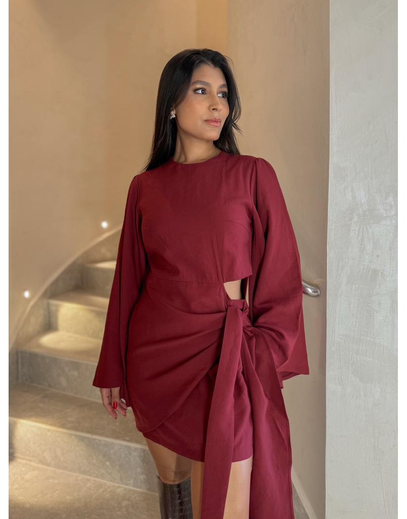 Vestido Manga Anitta Cereja 