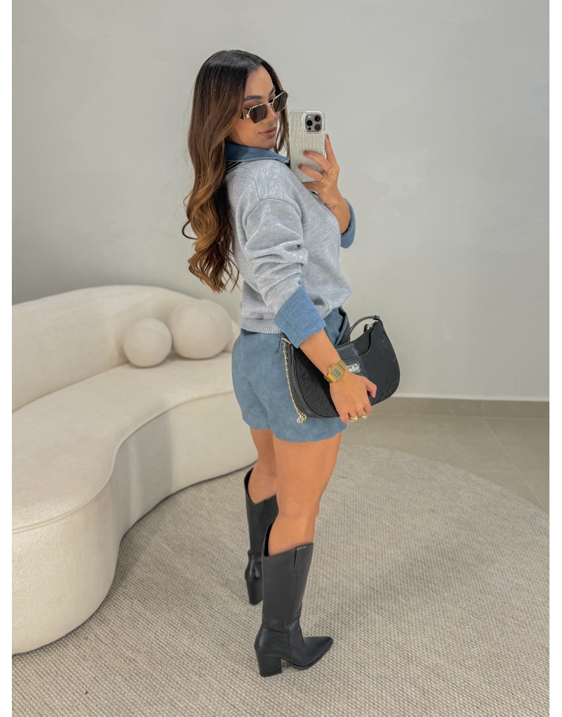 Suéter Tricot Célia Cinza