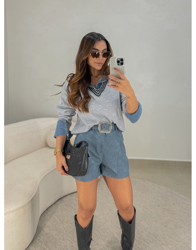 Suéter Tricot Célia Cinza