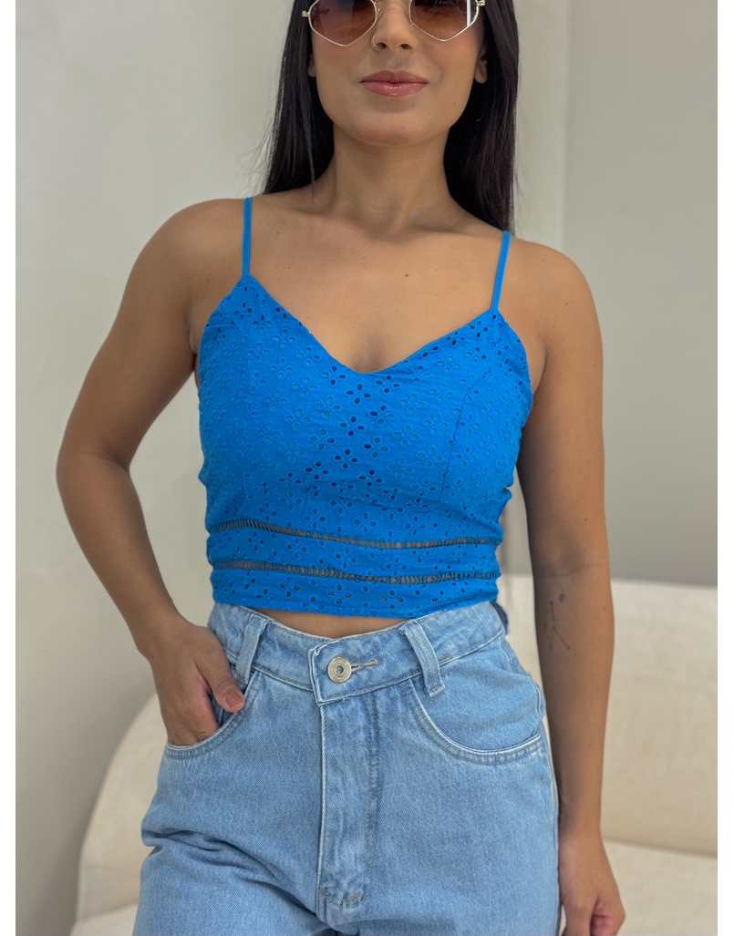 Cropped Laise Mila Azul