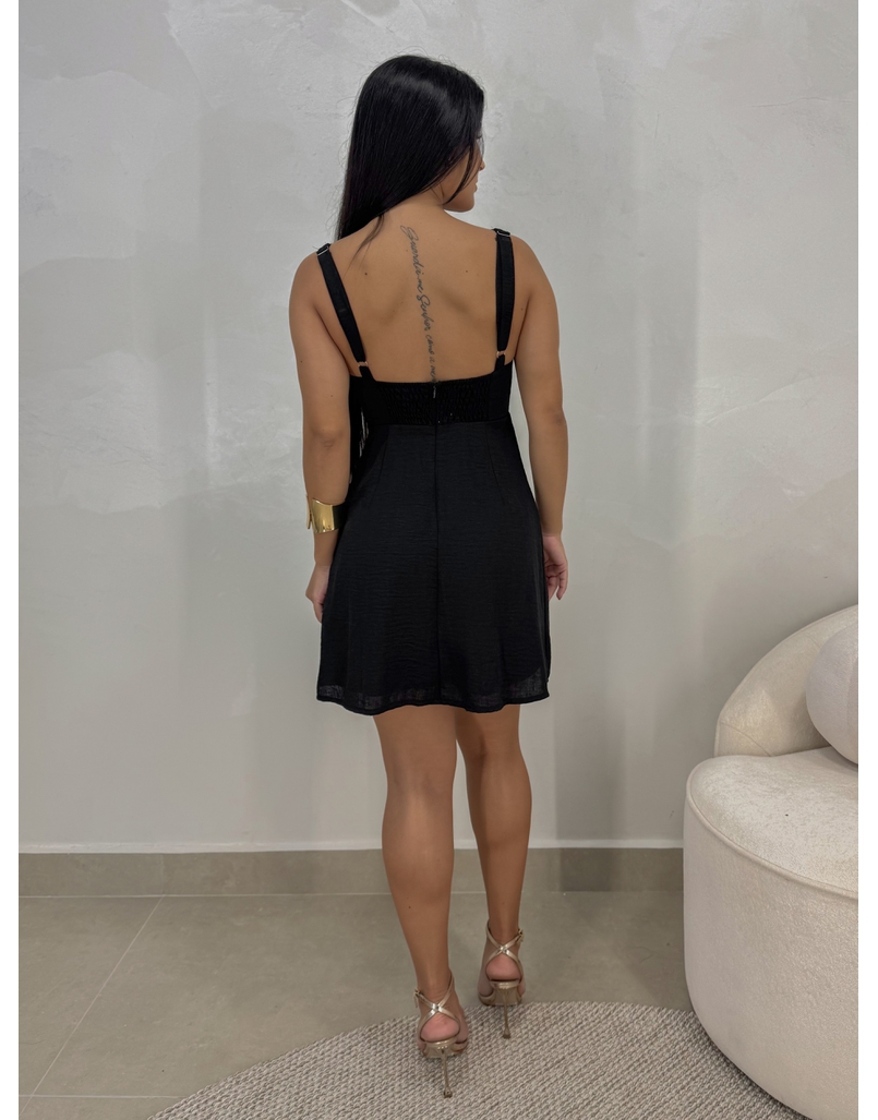 Vestido Linho Paula Preto