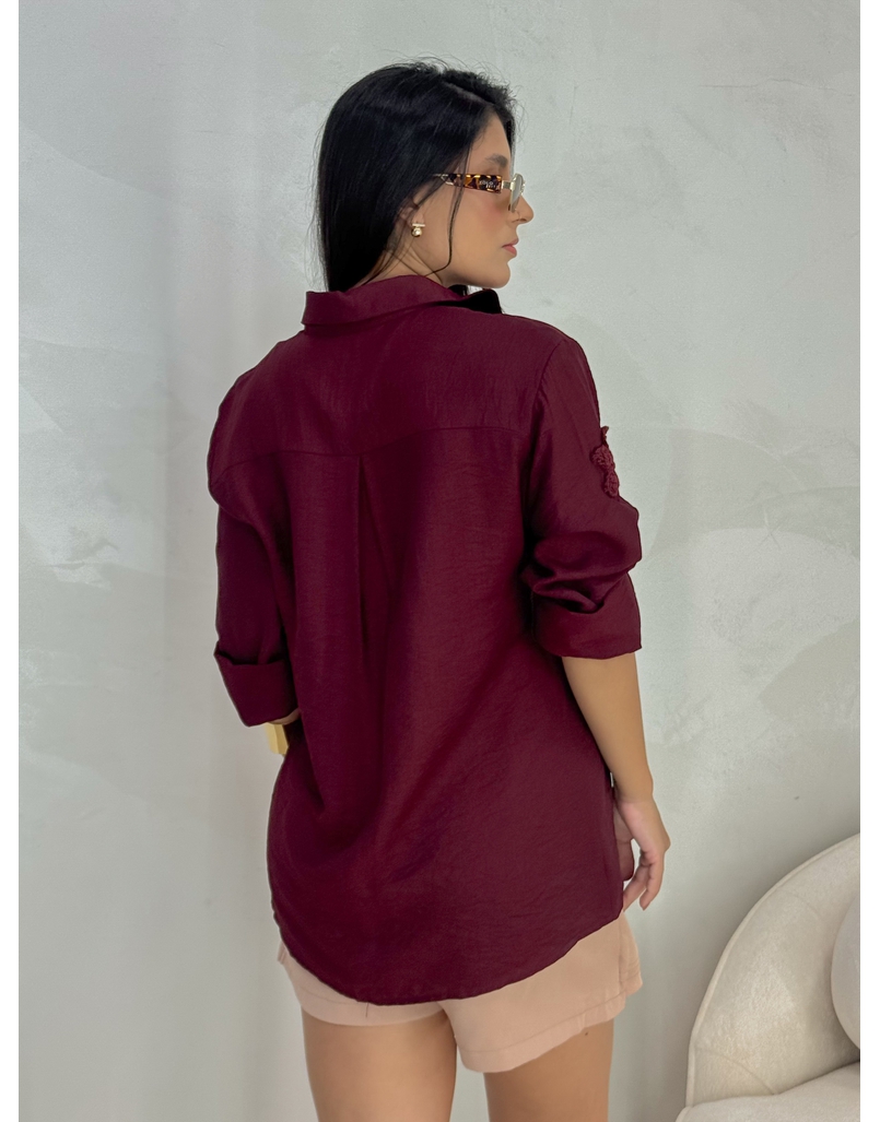 Camisa Bordada Paris Cherry