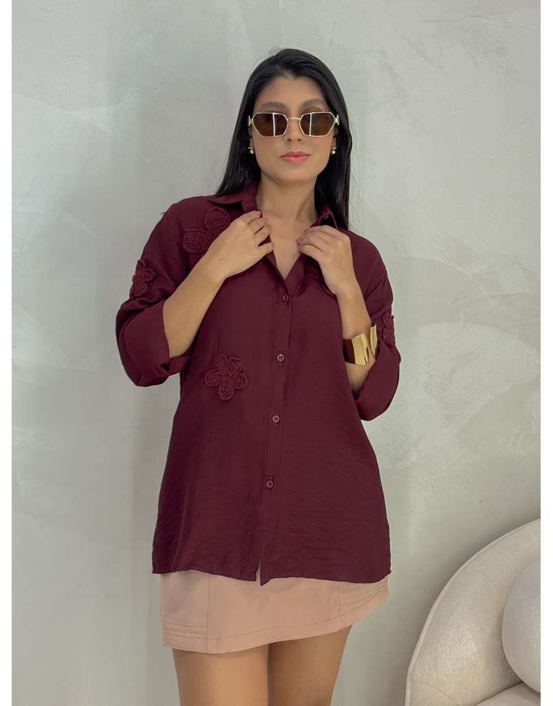 Camisa Bordada Paris Cherry